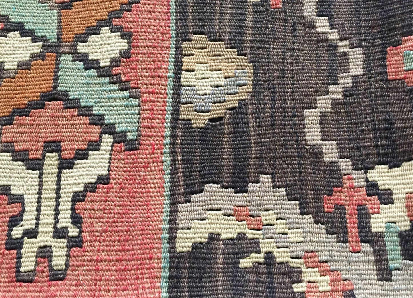 # 1665 Superb Custom Made Old Turkish  Tribal Kilim Pillow Cover 16" by 24"