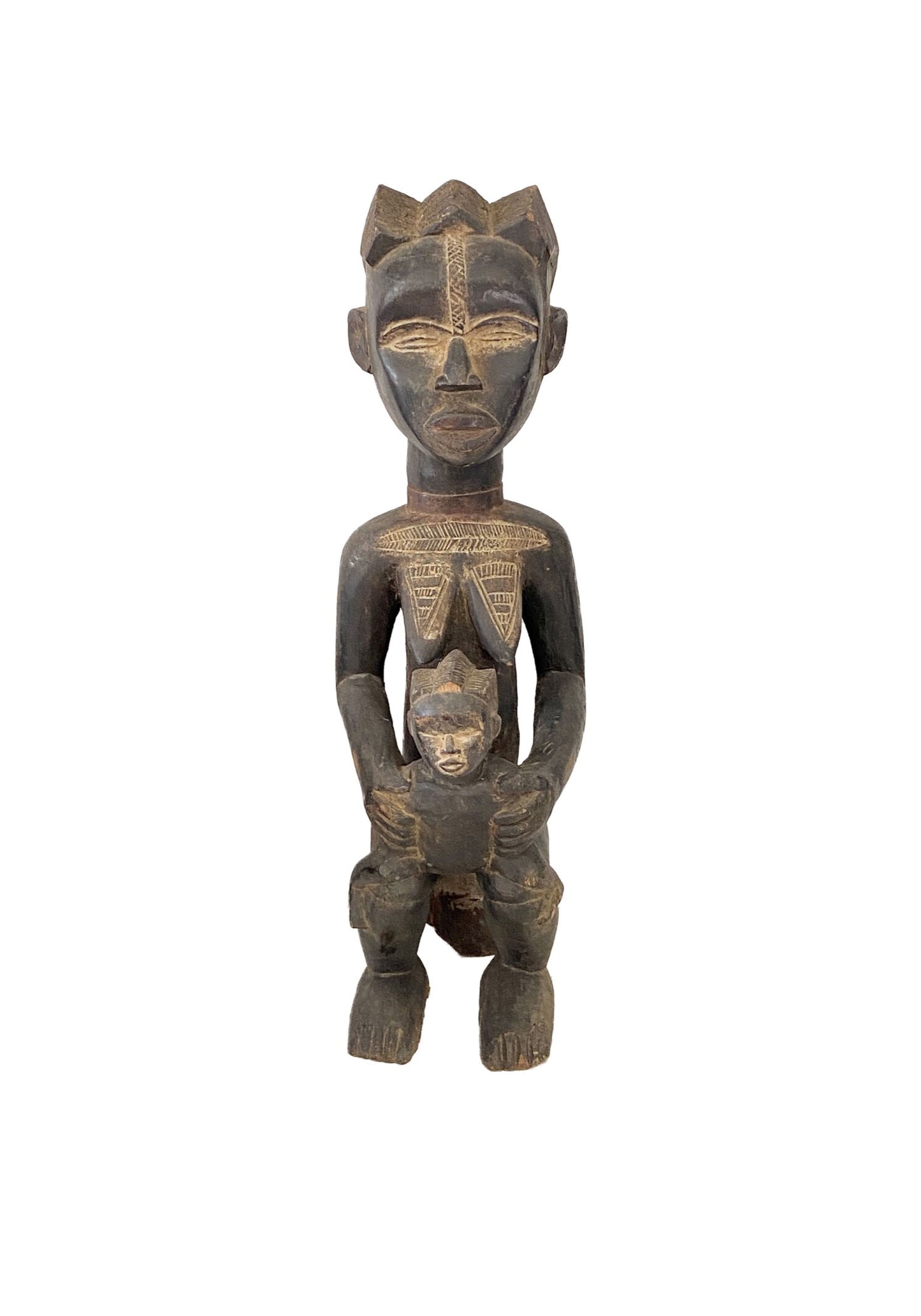 #3525 Baule Old Maternity Figure Cote D'ivoire Africa 18.5" H