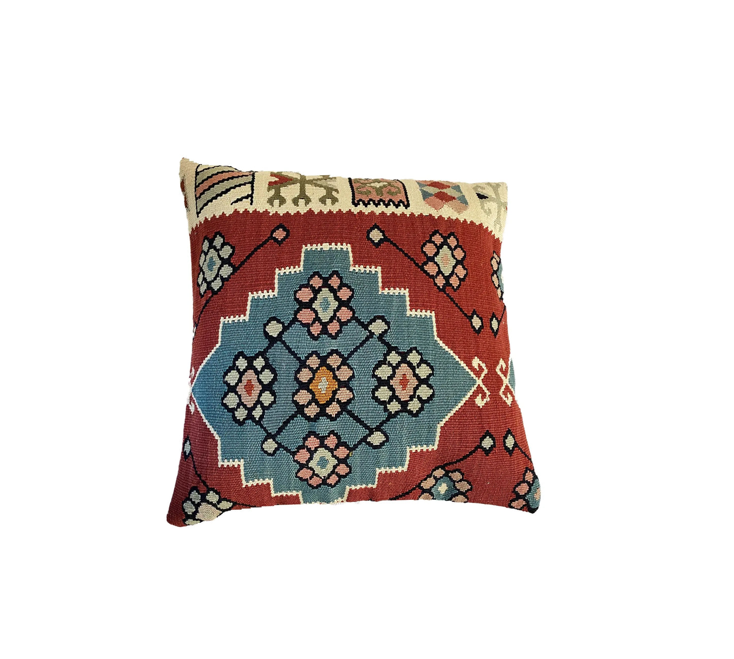 # 4424 Superb Old Tribal Kilim Pillow Cover 16 by 16"