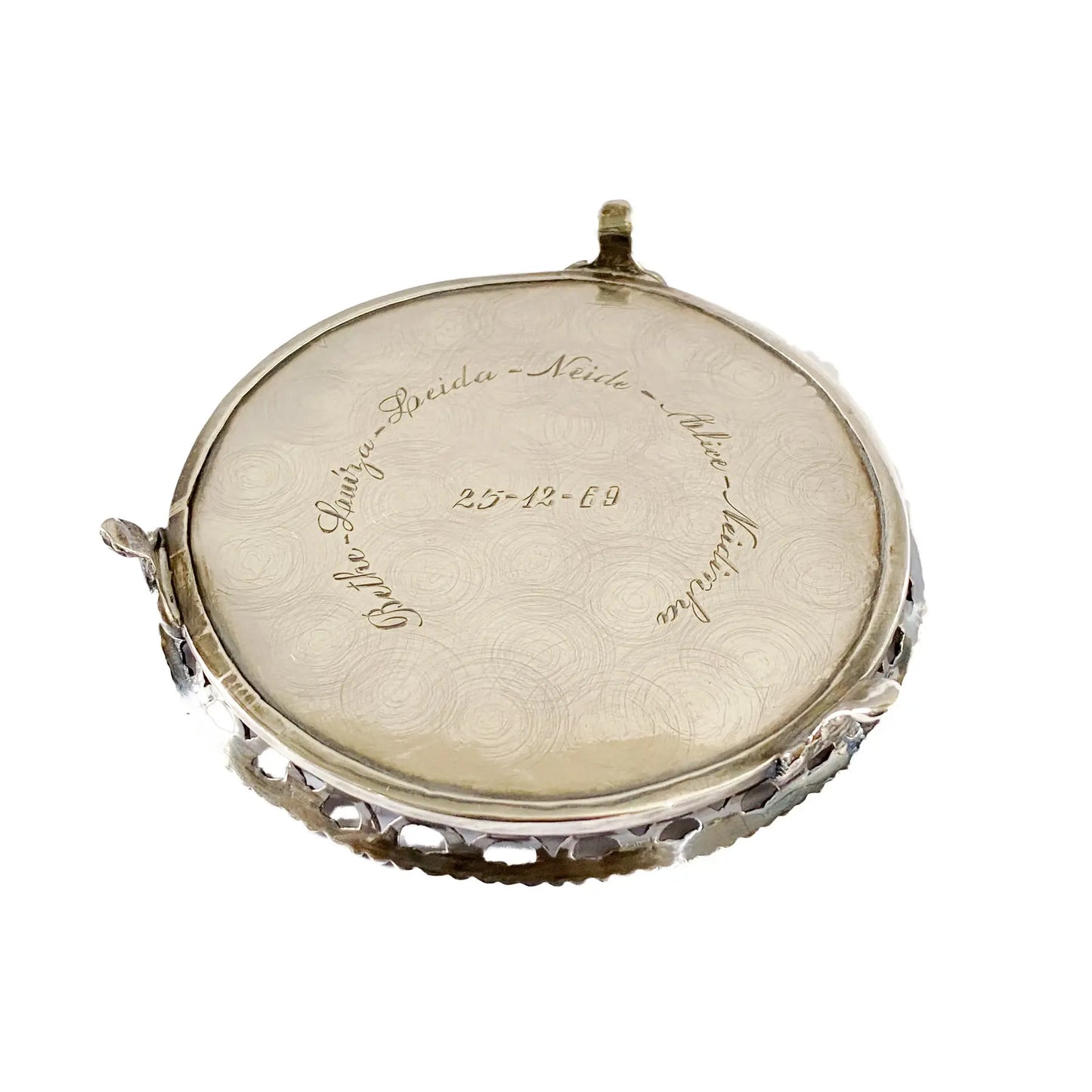 #4261 Vintage Engraved Footed Portuguese 833 Silver Salver