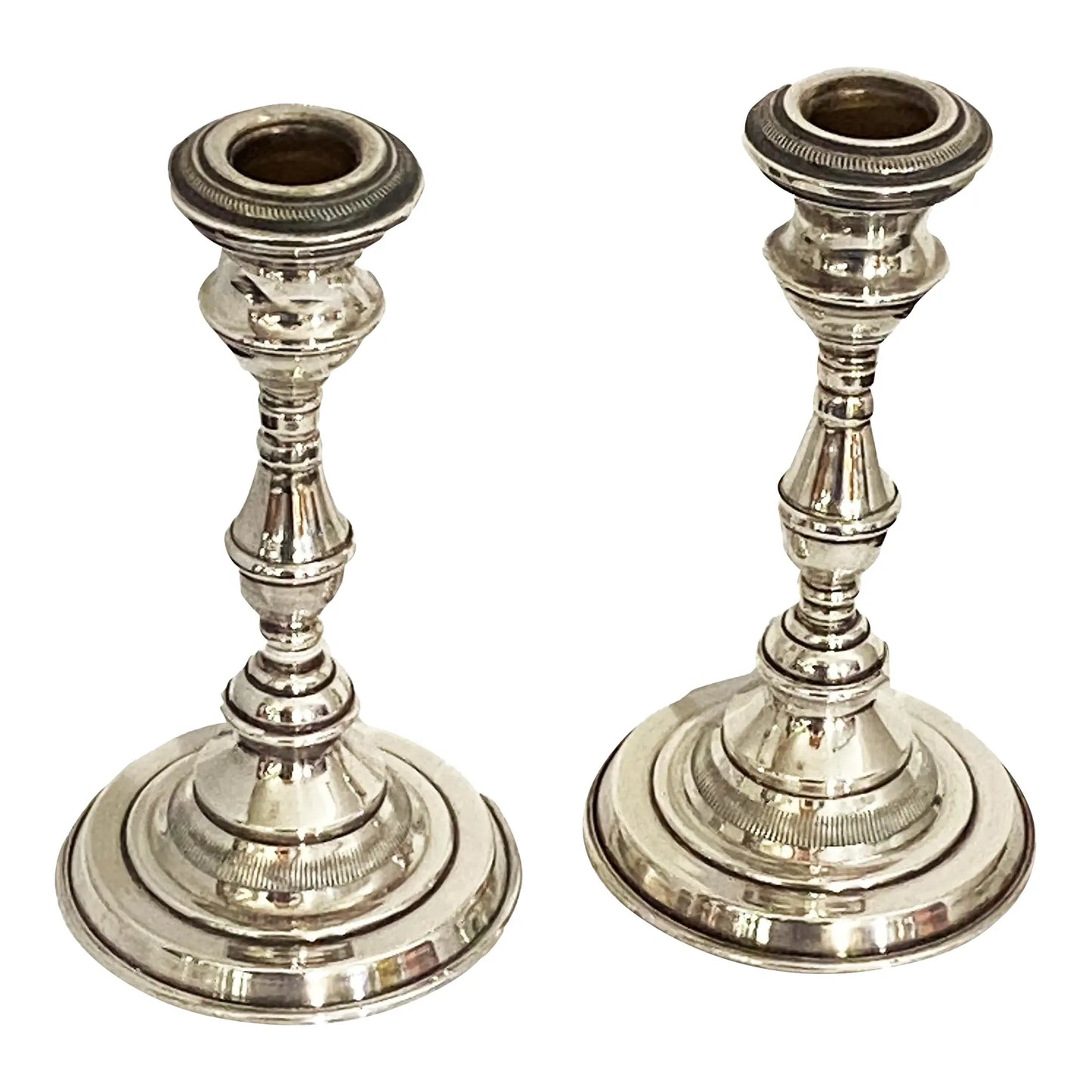 #4258 Vintage Weighted Sterling Silver Candle Holders Pair