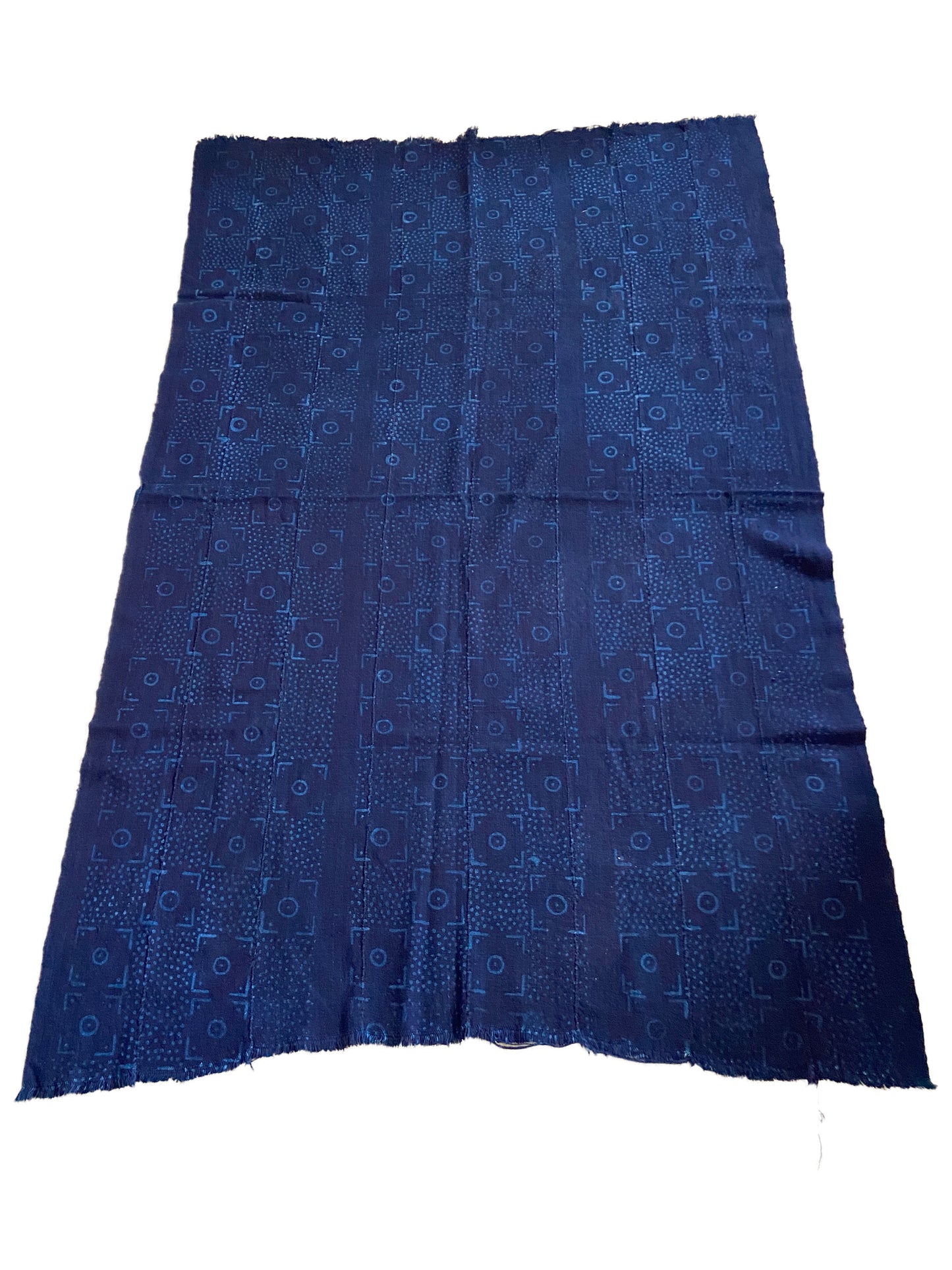 Superb Vtg Mali Indigo Mud Cloth Textile 38" by 59.5"  #3402