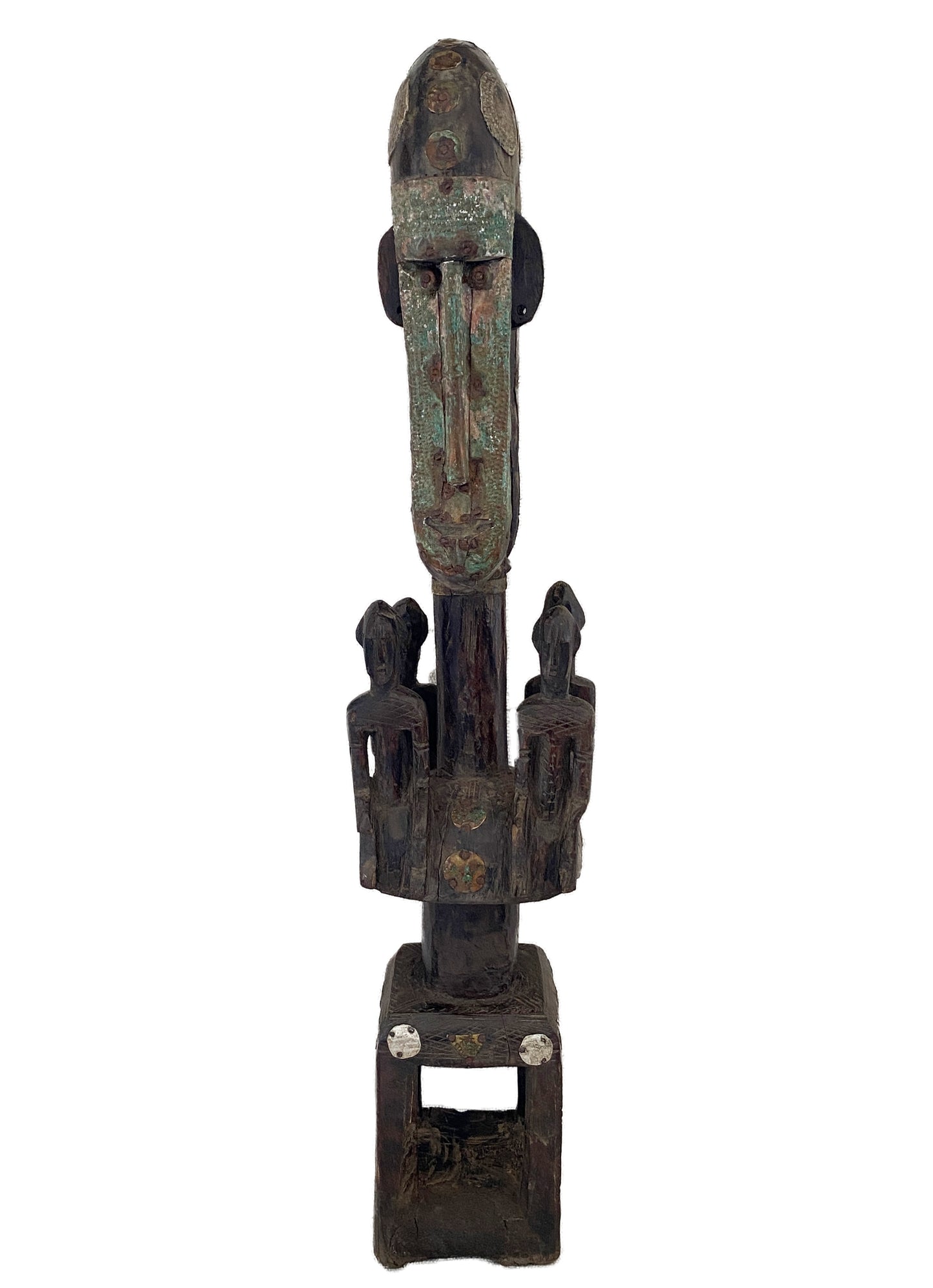 Rare Old Carved Wood Dogon /Marka tribe Figural Tellem Sculpture 32" H