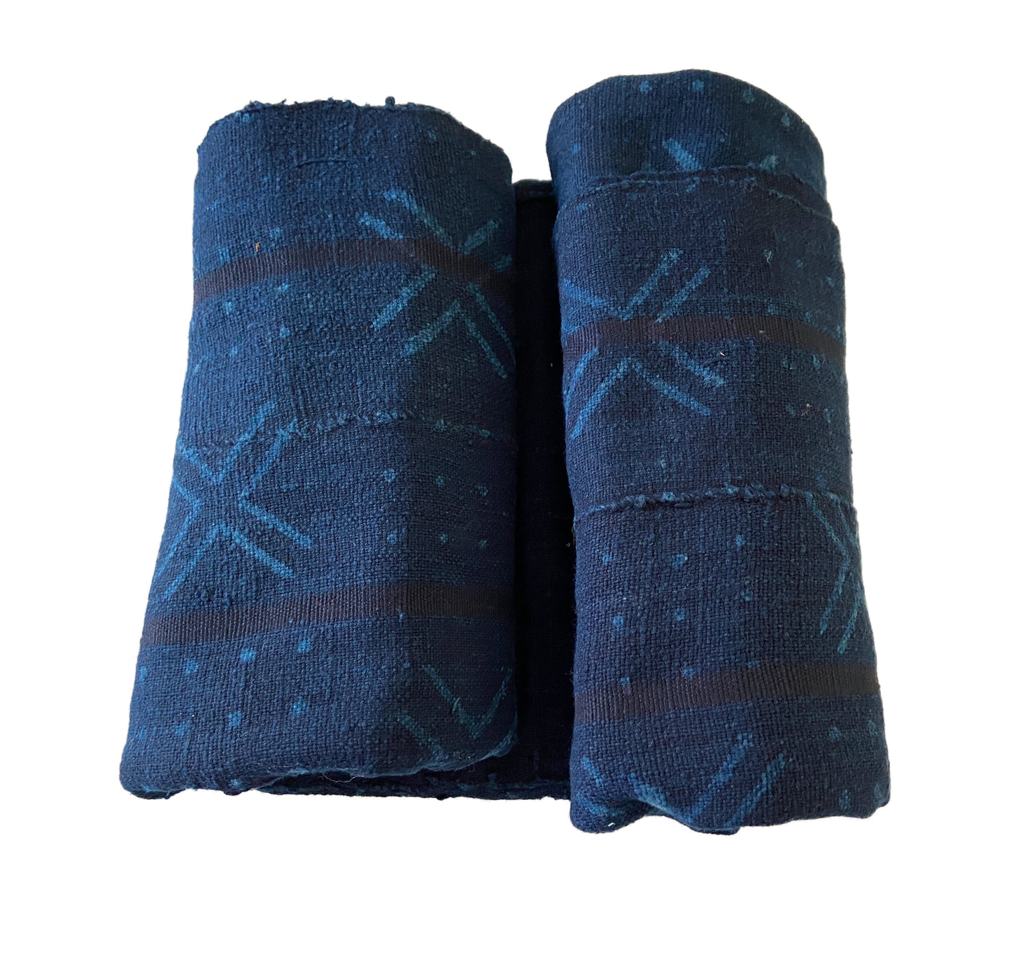 Vtg Mali Indigo Mud Cloth Textile 37" by 69" #3399