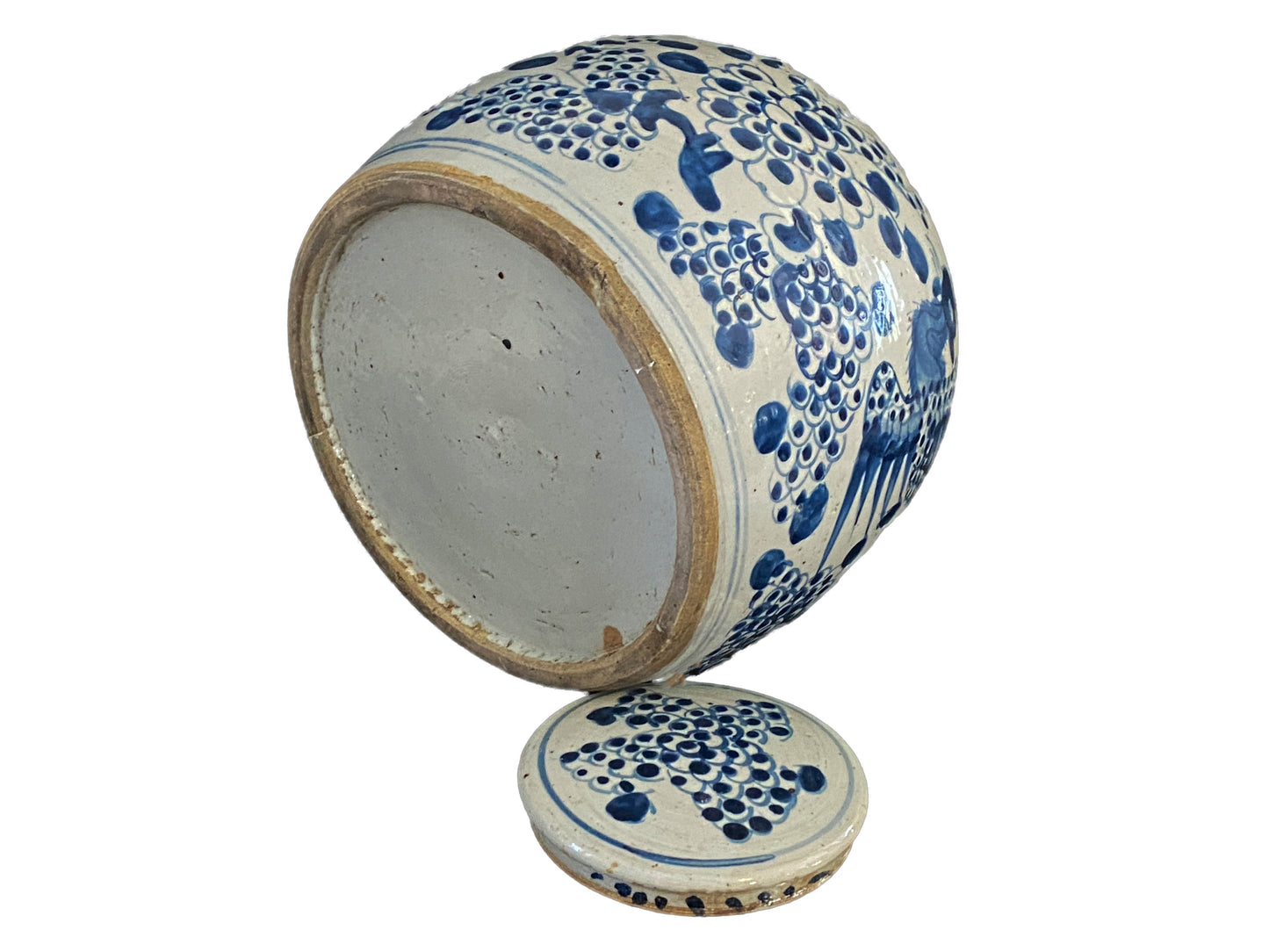 #3791 Chinoiserie Blue & White Porcelain Ginger Jar 11" H