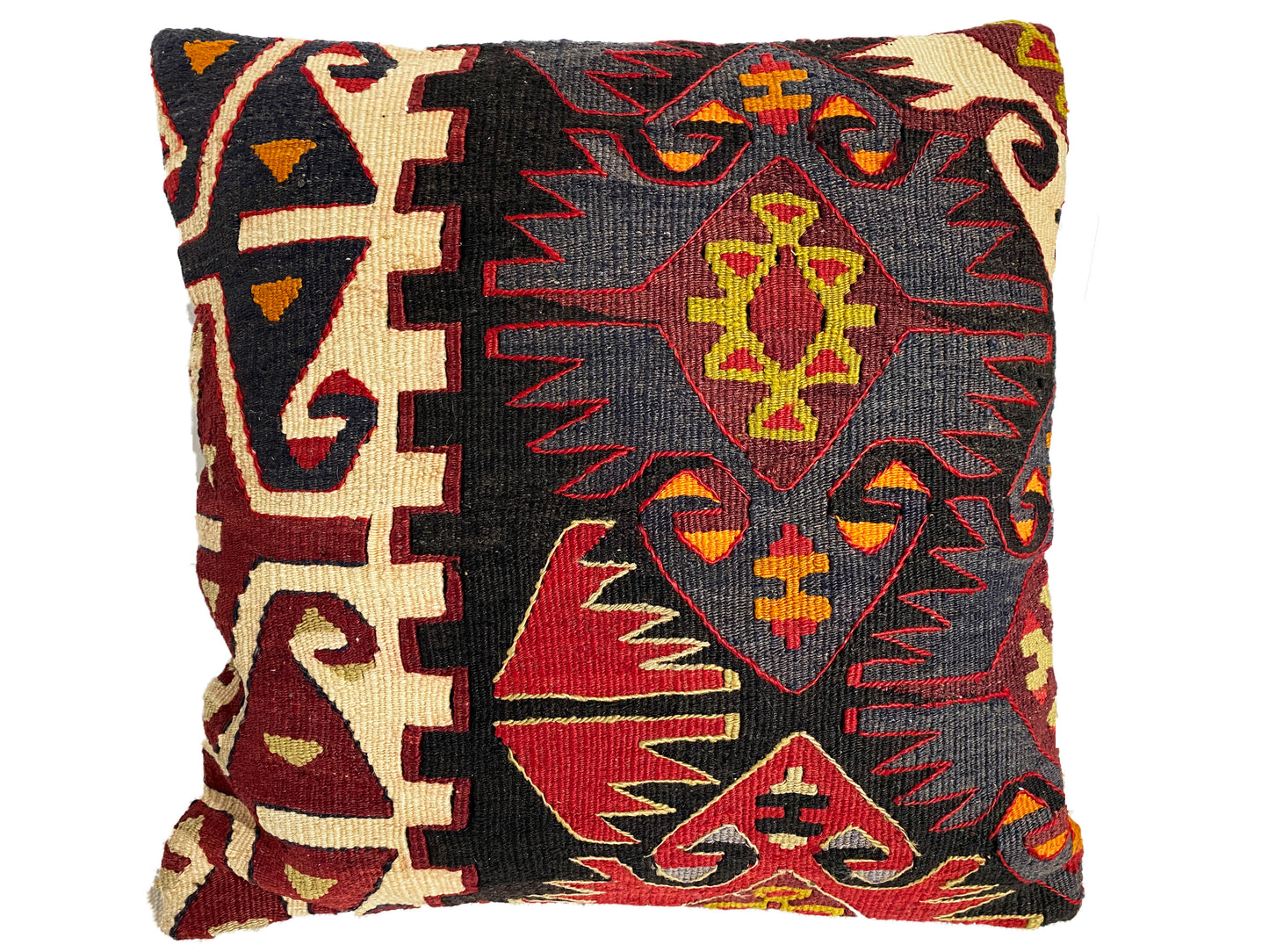 #4193 Superb Old  Tribal Konya Kilim Pillow Cover 16 by 16"