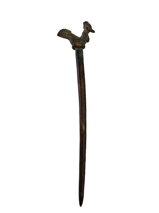 #2173 Vintage Ashanti / Asante Bronze Hair Pin 5.5" H