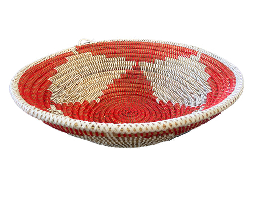 #3474 Lg Handmade Woven Wolof Basket From Senegal 16" in D