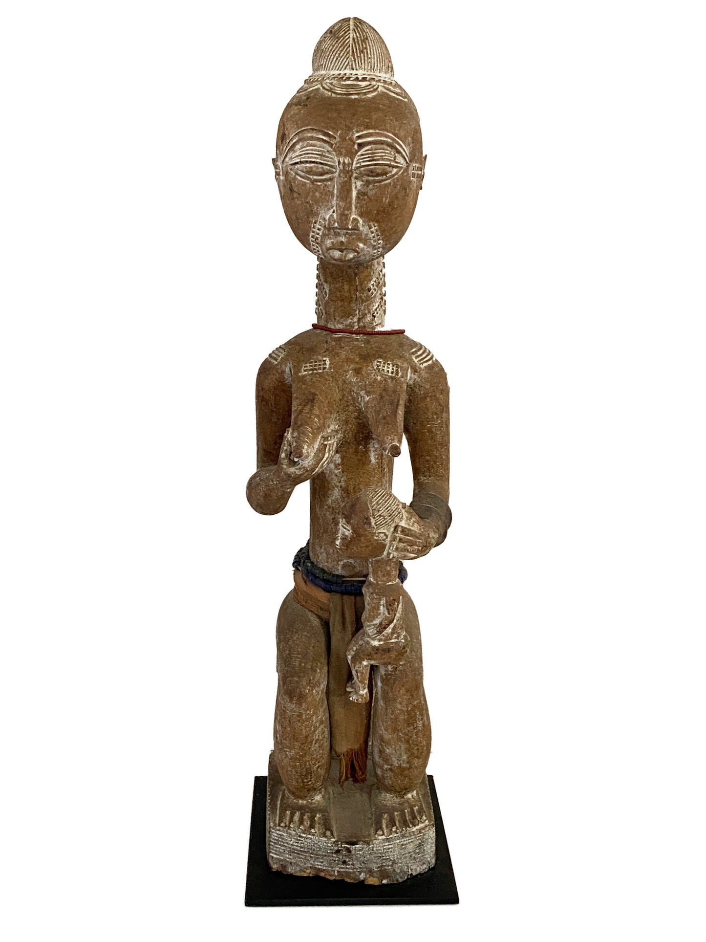#3919 Old African Senufo Maternity Sculpture 21.75" H
