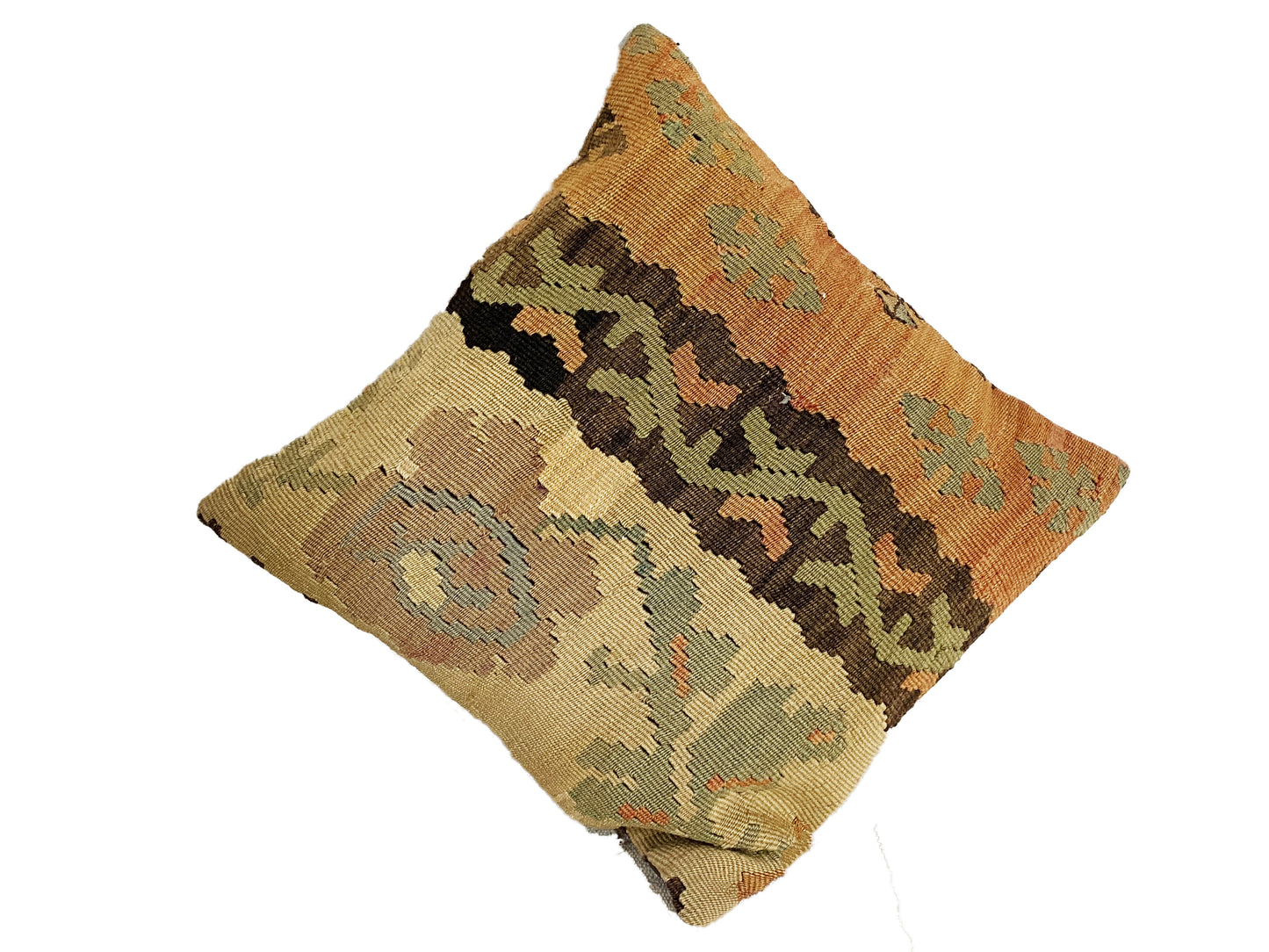 #4196 Superb Old  Tribal Konya Kilim Pillow Cover 16 by 16"