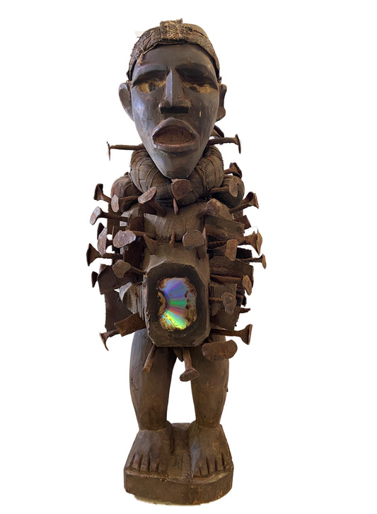 #2055 African Nkisi Fetish Power Figure 24.5" H Congo