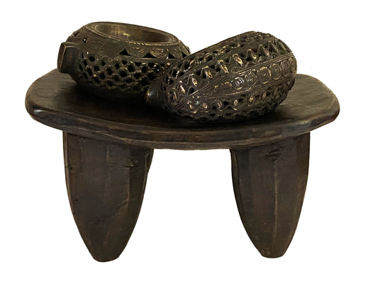 # 4041 African Senufo Wood Milk Stool I . Coast 11.5" w