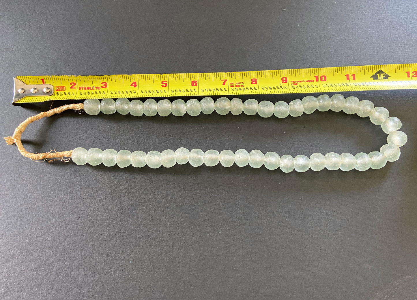 #2291 African Emerald Color Glass Trading Beads String