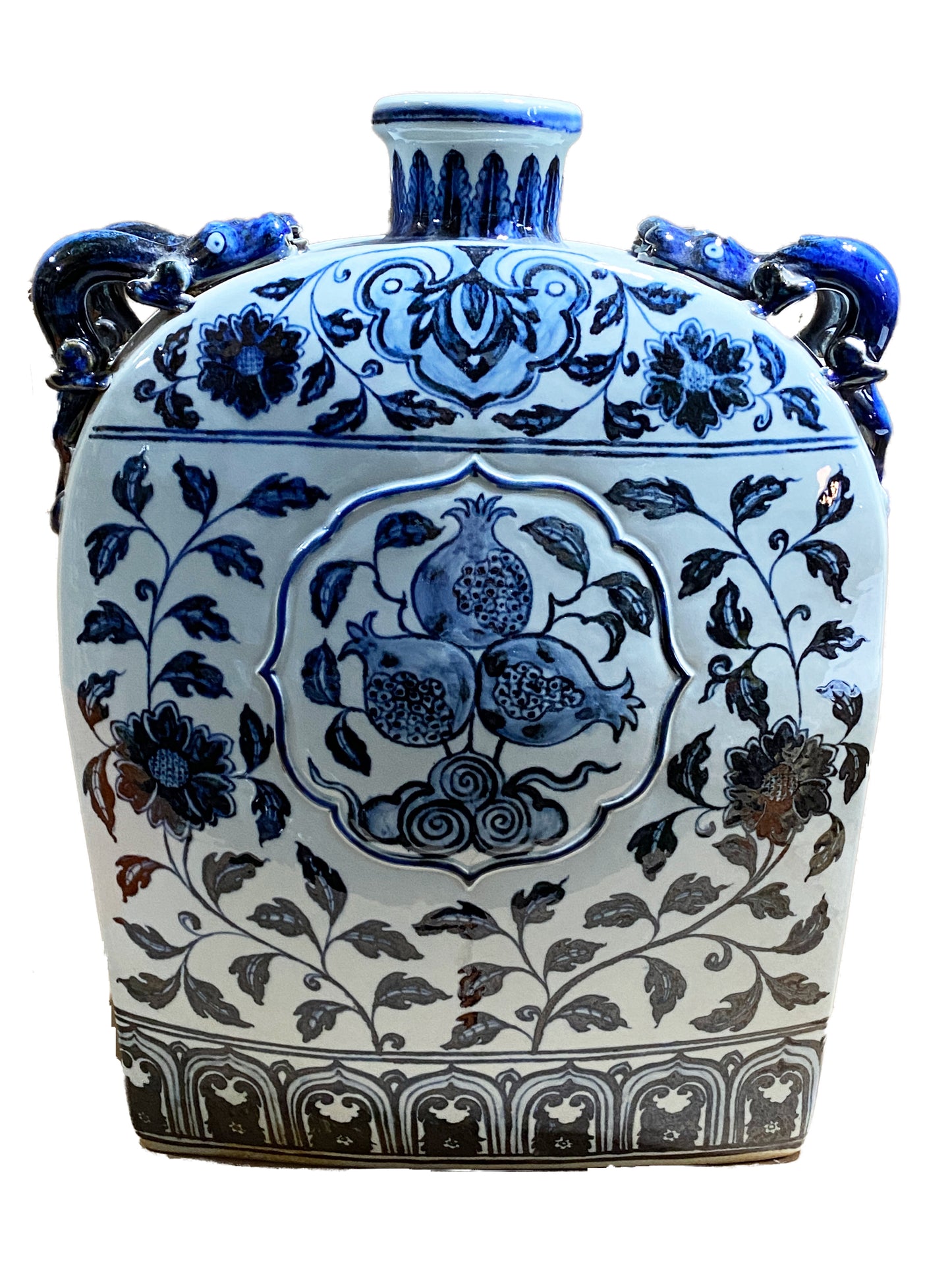 #3187 Chinoiserie B&W Vase W/ Islamic Characters 19"H