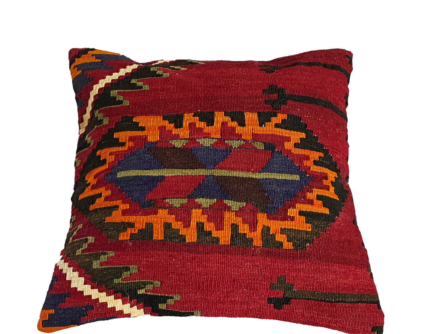 #4352 Superb Old  Tribal Turkish Kilim Pillow Cover 16 by 16"