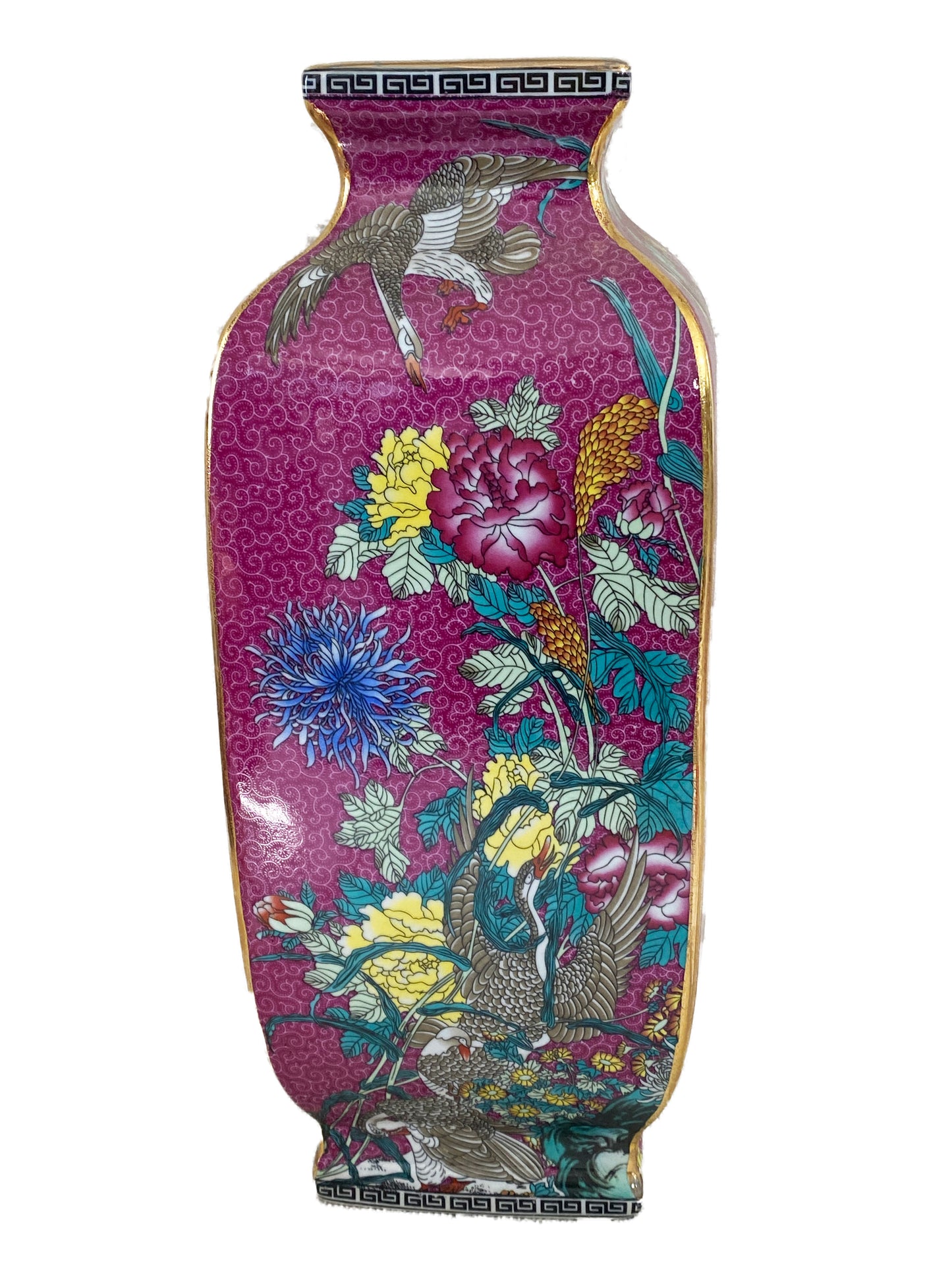 #4390 Chinoiserie Porcelain Famille Rose Vase
