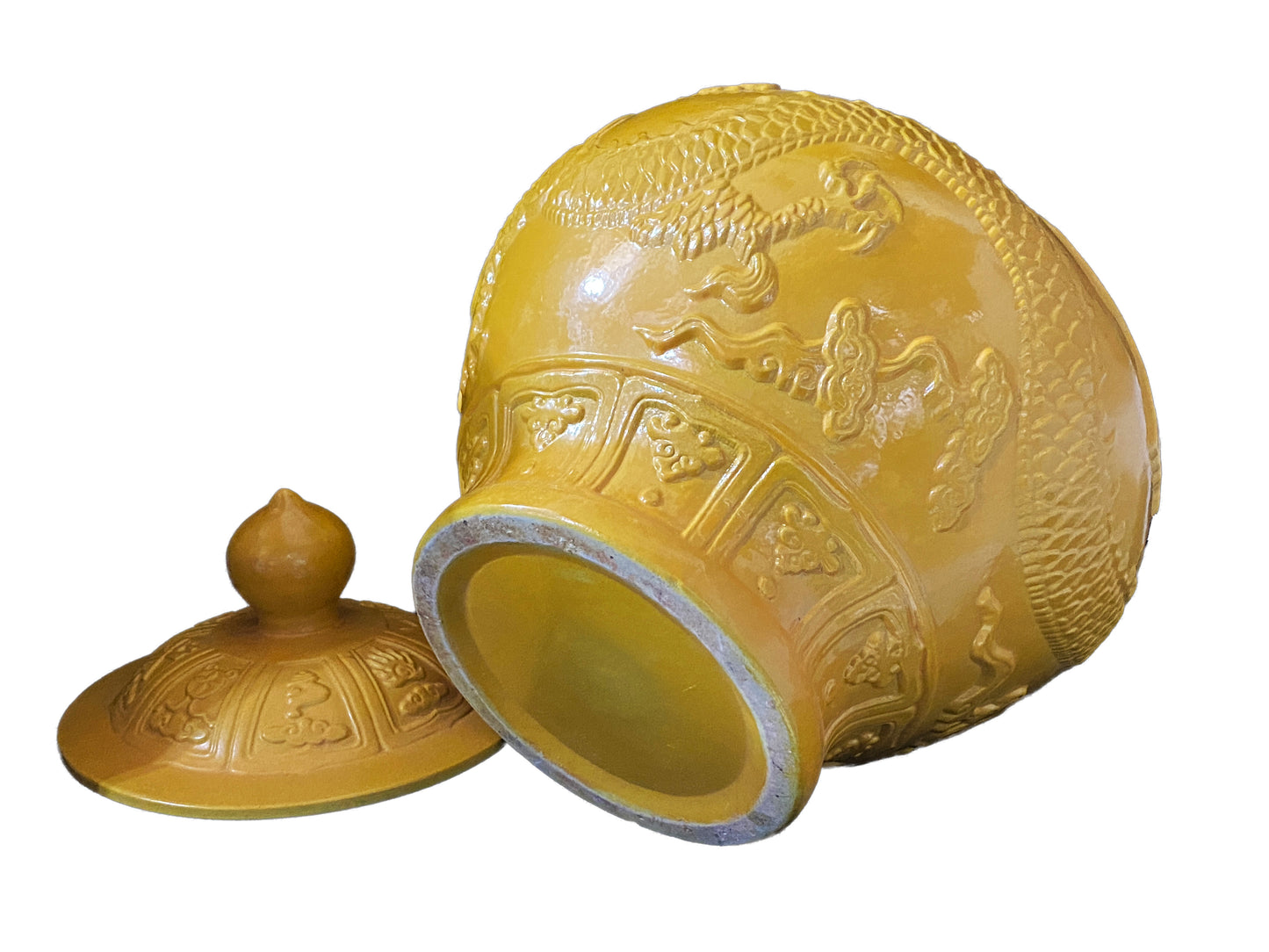 #3703 Famille Jaune Imperial Yellow Dragon Ginger Jar
