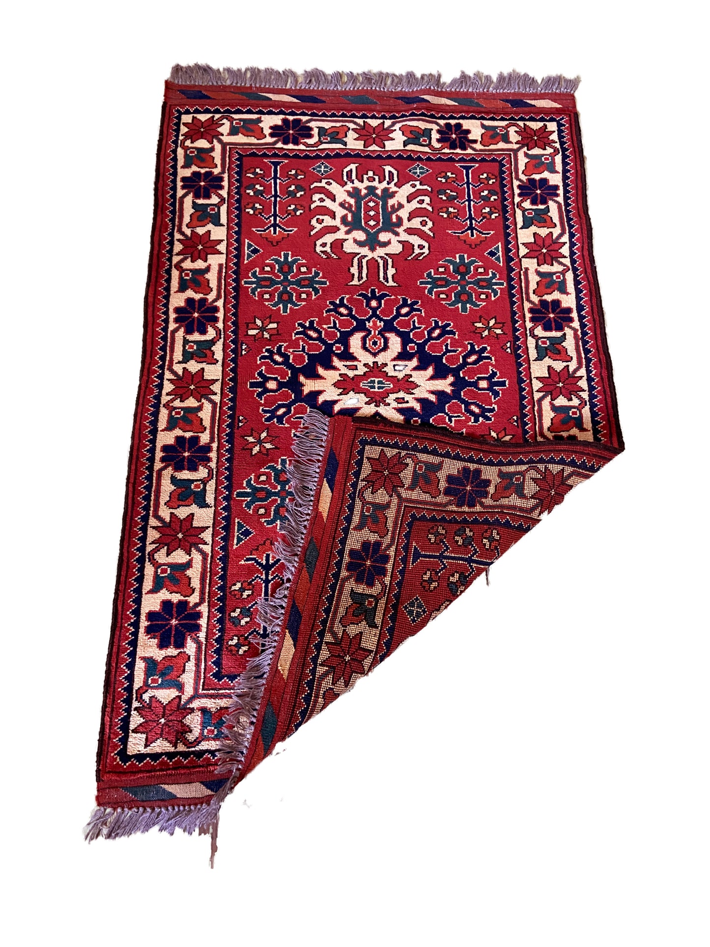 #3967 Colorful Vintage Turkish Wool Rug 4.3' by 2.6'