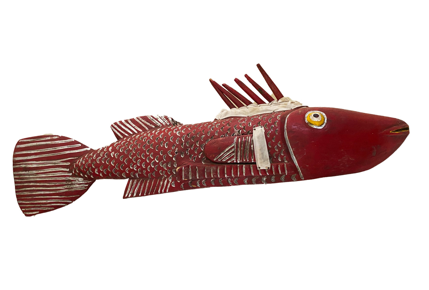 #3933 African Wooden Fish Bozo Tribe Mali 41"W