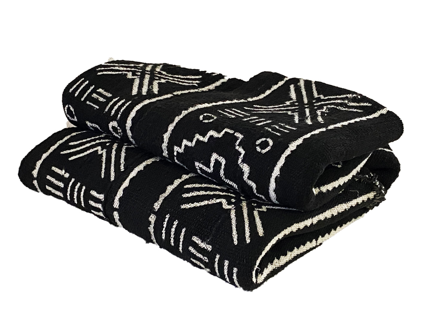 # 3805 African Black and White Mud Cloth Textile Mali 39" by 70"