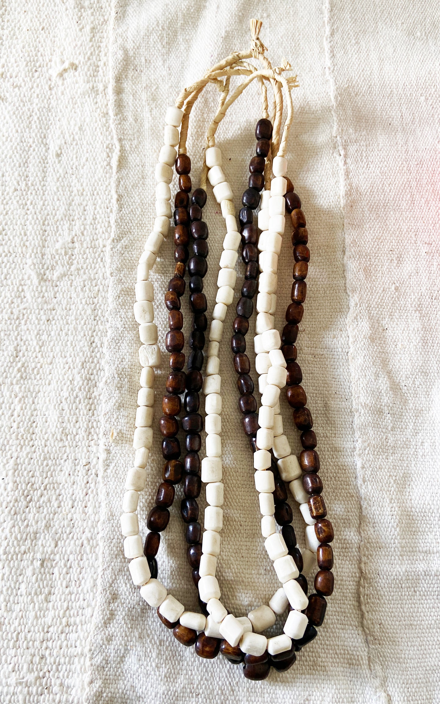 #1853 Set/ 4 African Bone Trading Beads 24" L