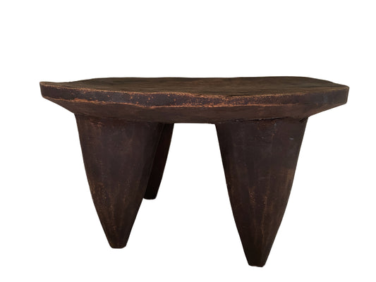 #3088 African Senufo Wood Milk Stool I . Coast 10" W by 5.75" H