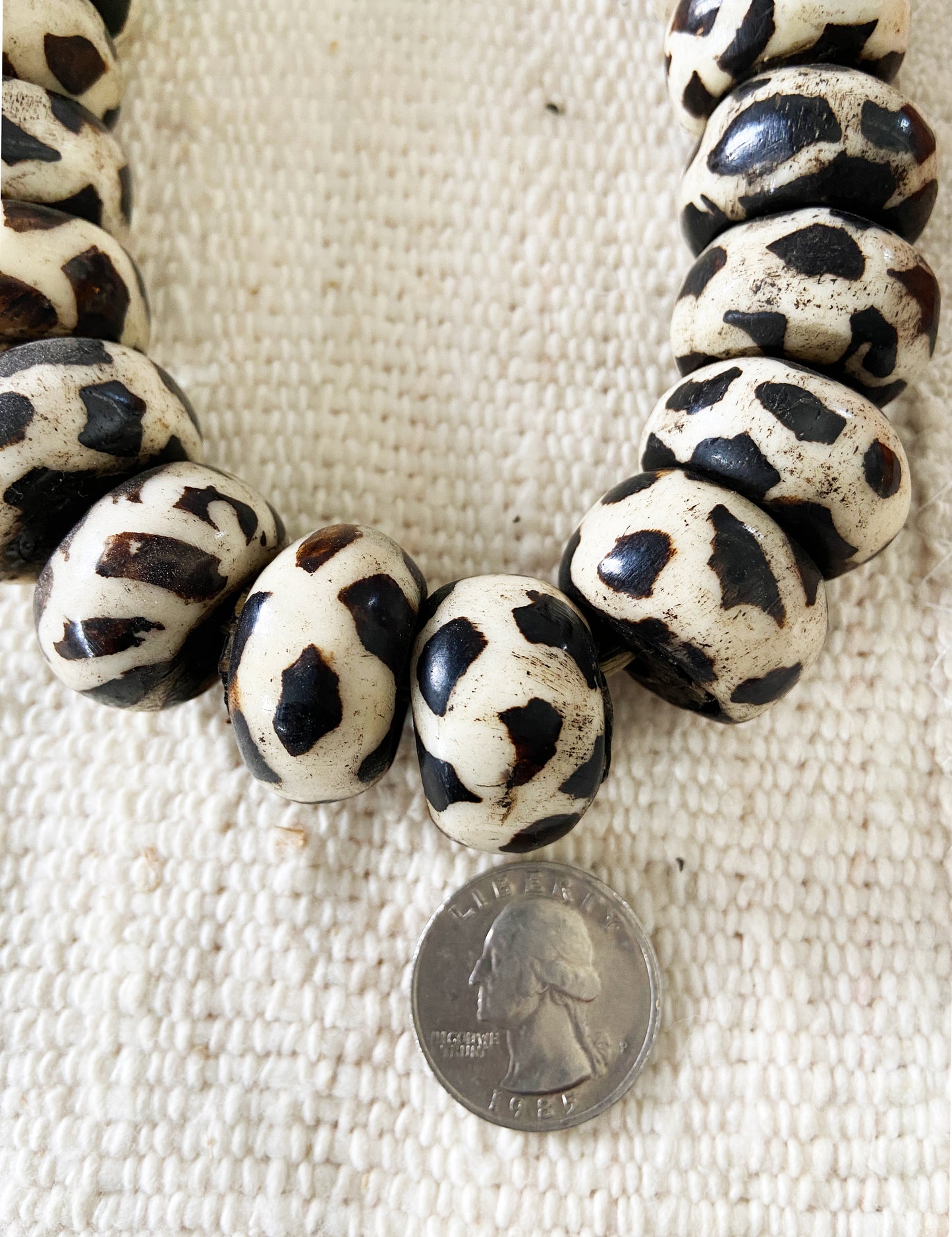 #1847 African Jumbo Bone Trading Beads 28" L