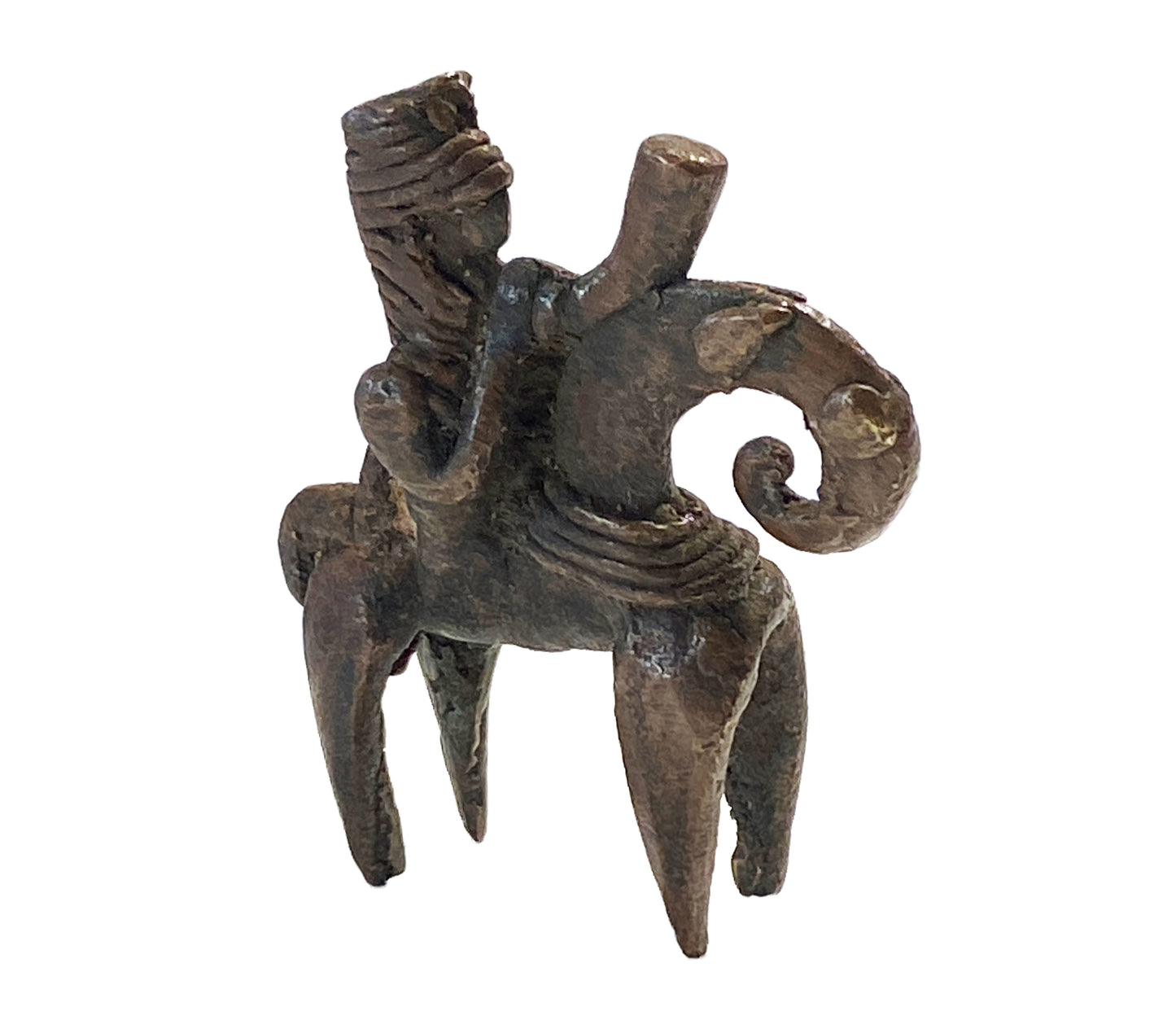 #4158 African Dogon Bronze Horseman Gold Weight Mali