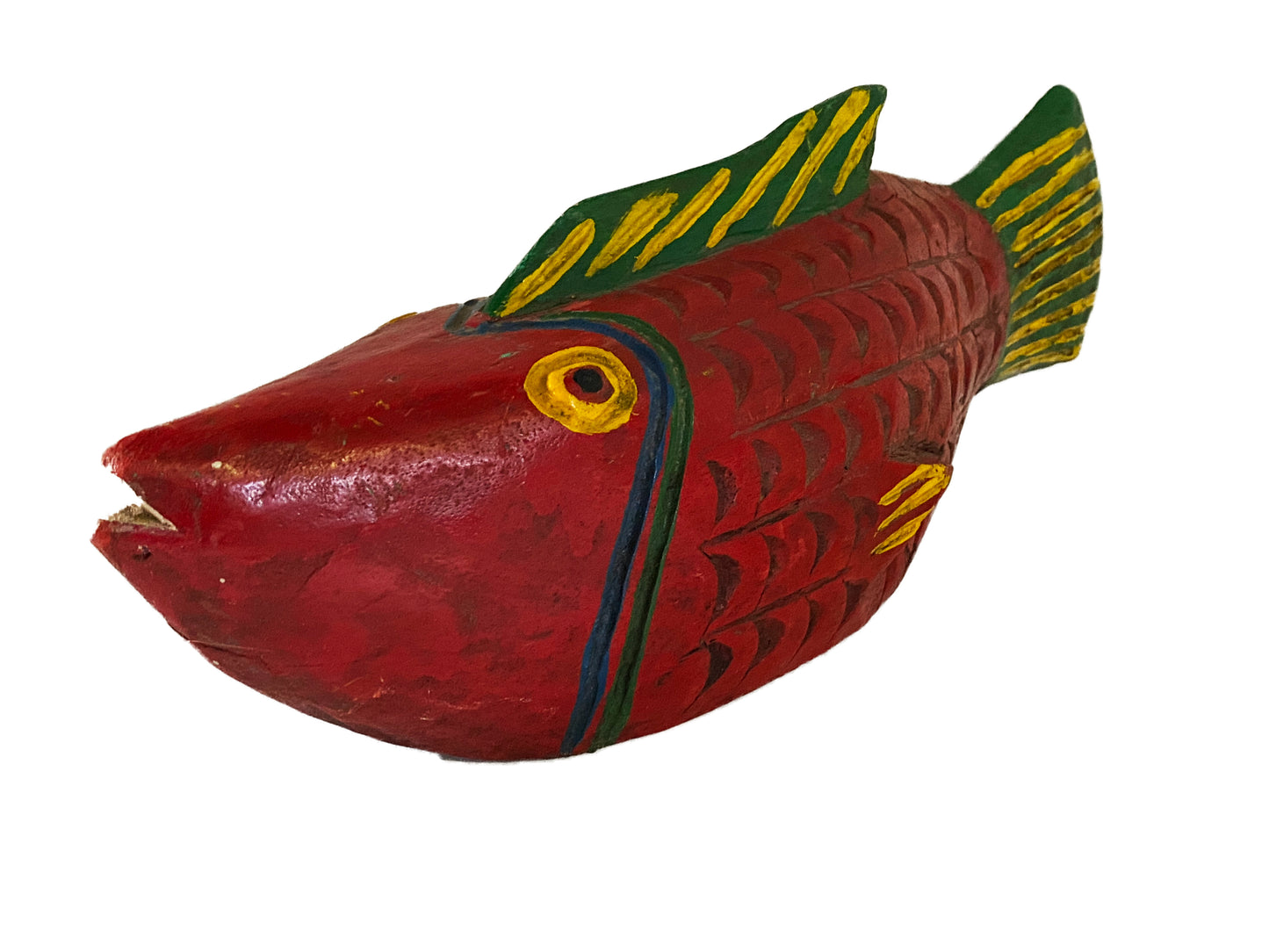 #3874 African Wooden Fish Bozo Tribe Mali 16.75" w