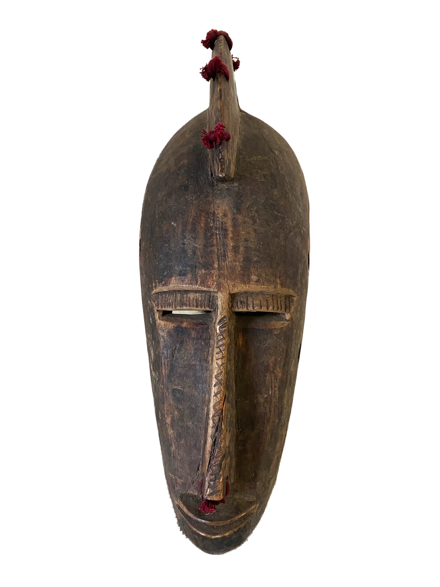 #3234 Superb Old Marka Janus-Faced Mask Mali African w/iron mask 15.5" H