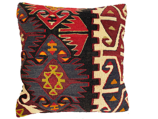 #4193 Superb Old  Tribal Konya Kilim Pillow Cover 16 by 16"