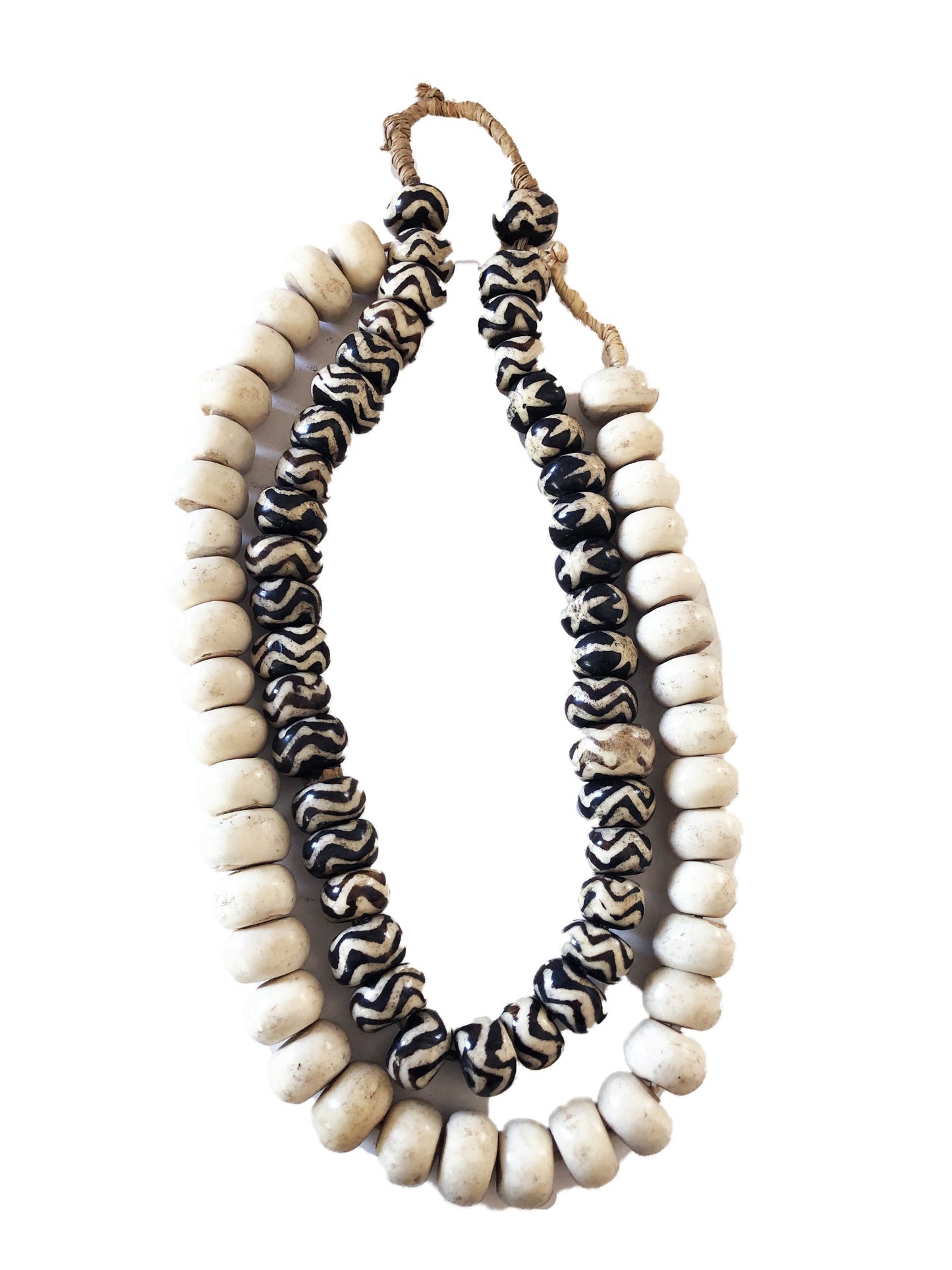 #3039 African Jumbo Bone Trading Beads Set of 2 Necklaces