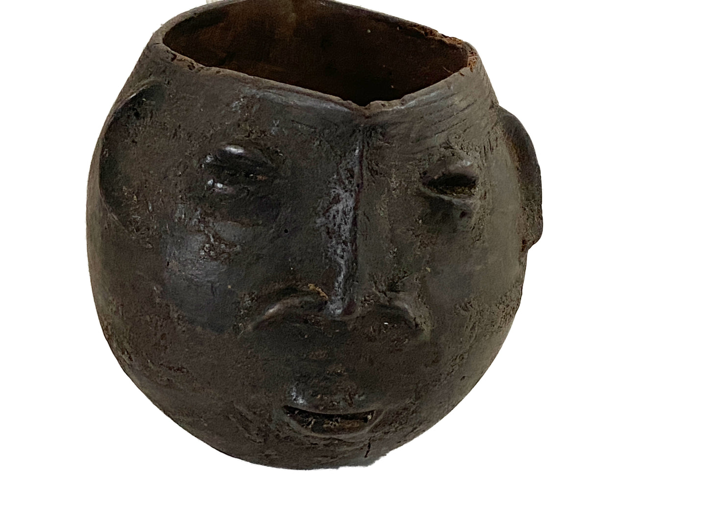 #3736 Kuba wooden Cup Figural Head Congo