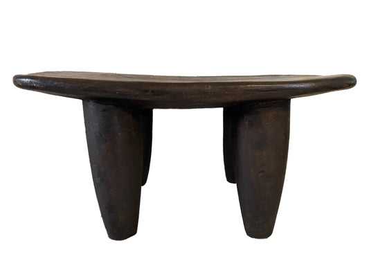 African Old   Senufo Wood Milk Stool  I  . Coast 9.5" H by 20.25" W #1