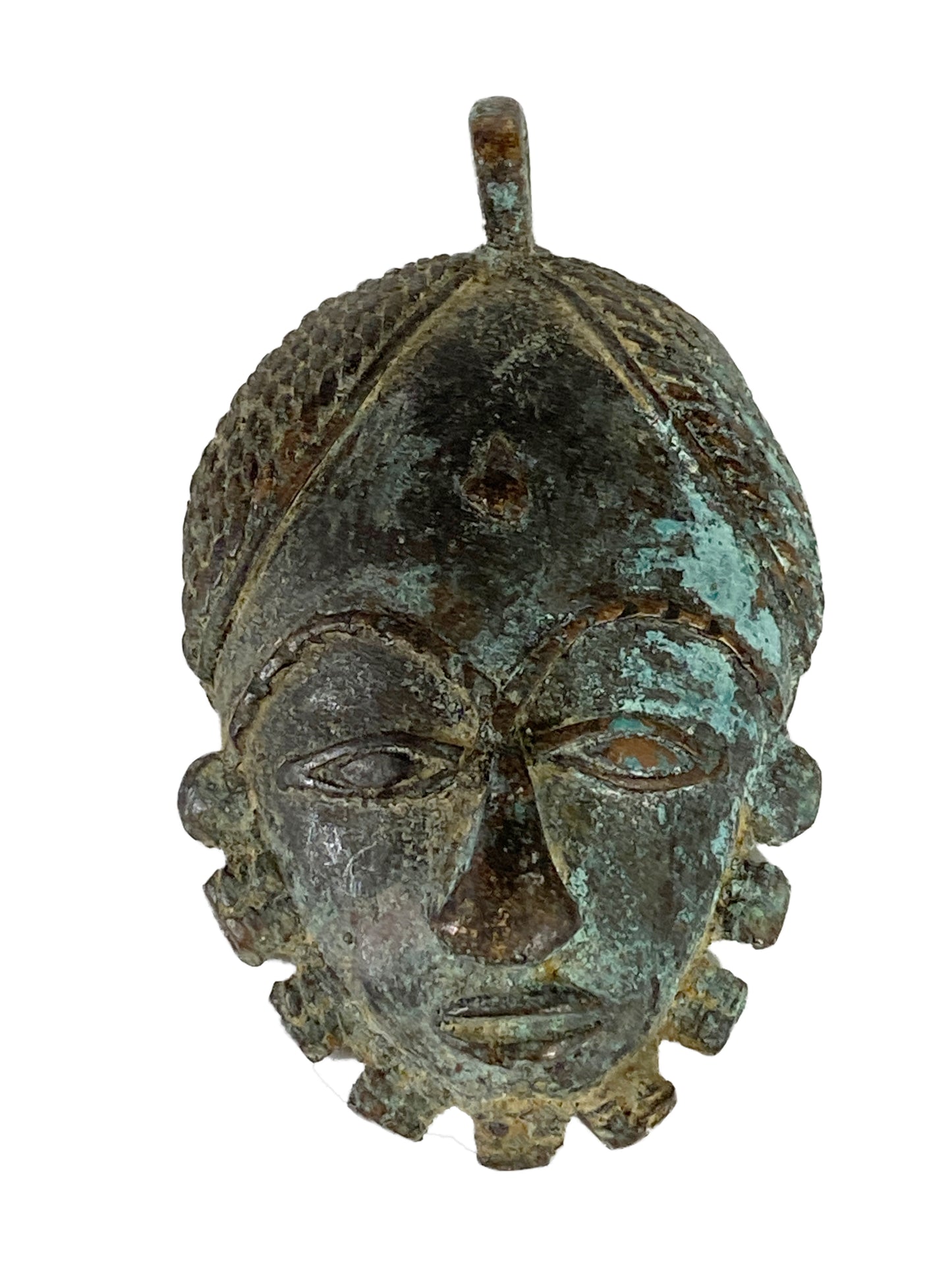 #4373 African Baule Gold Weight Passport/Pendant Bronze Mask