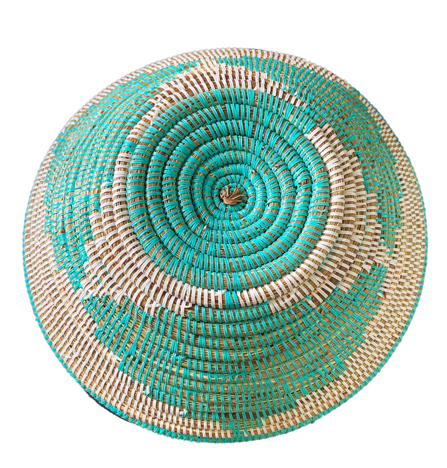 #3545 Lg Handmade Woven Wolof Basket From Senegal 16" in D
