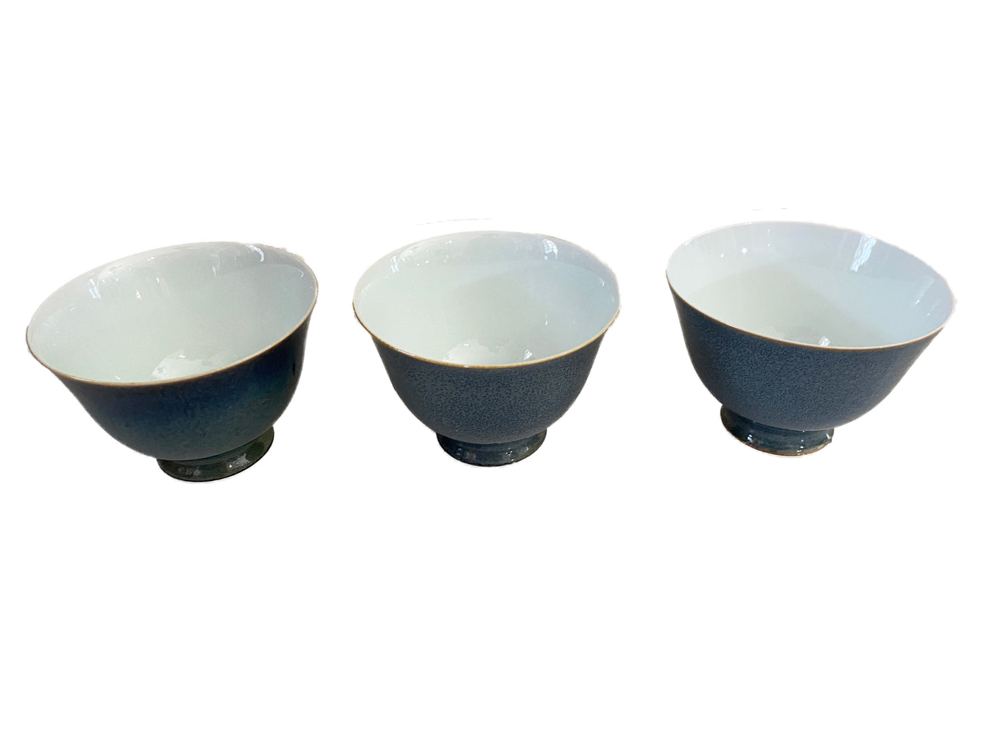 Superb Vintage Chinoiserie hand made Tea / Milk set of three Bowls