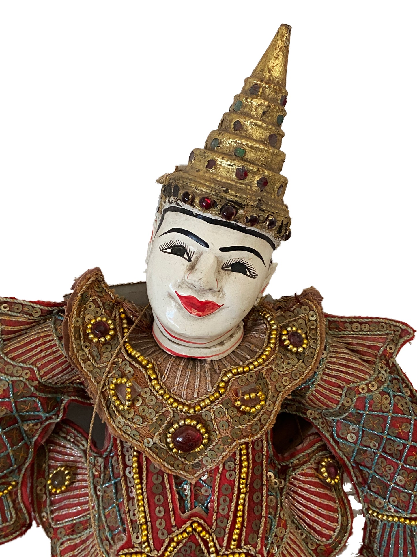 #1804 Ornate Burmese Asian Opera Puppet Marionette 18.5" H