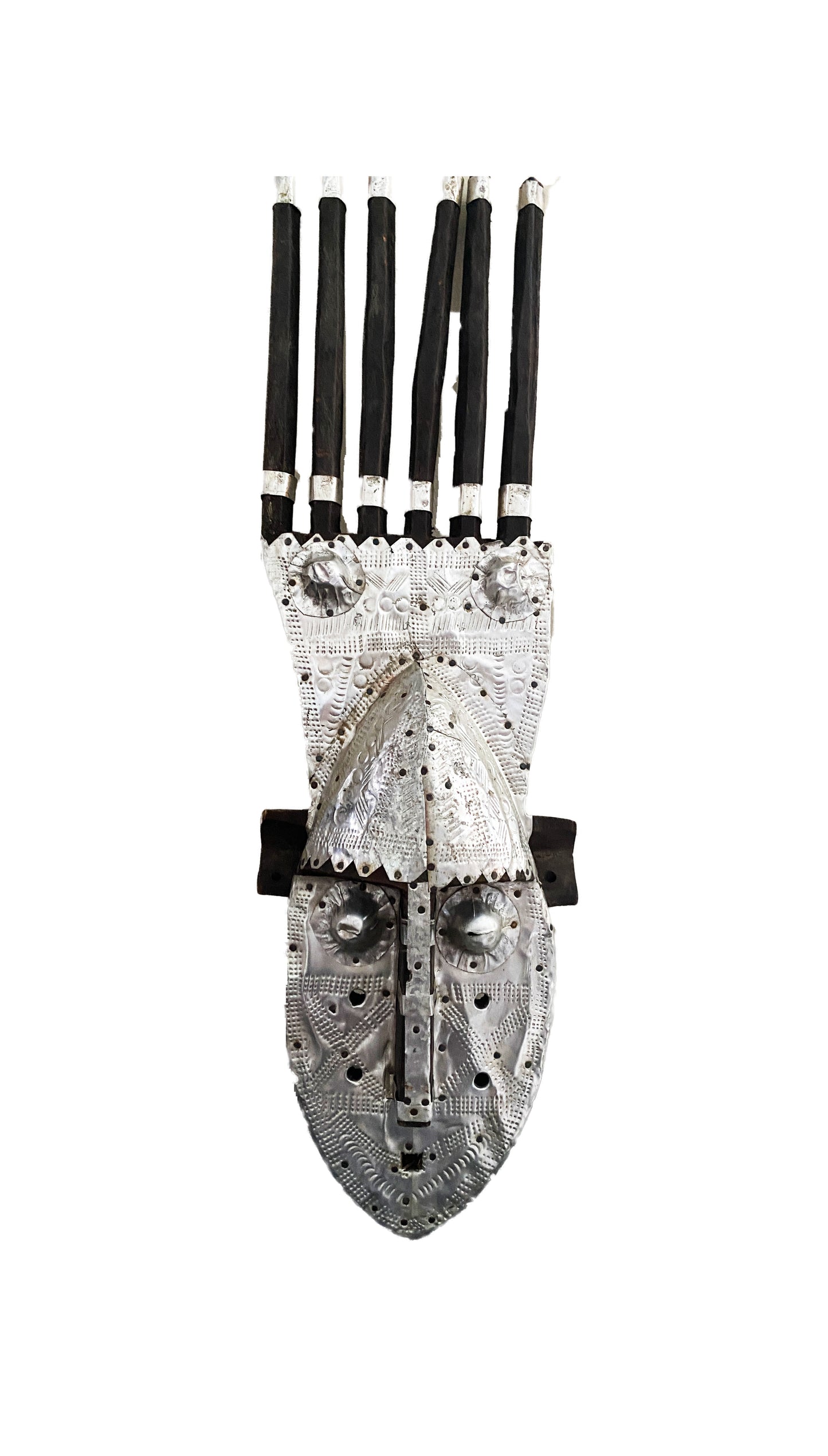 African Bamana Ntomo Mask w/ Aluminum 24.75" H #3060