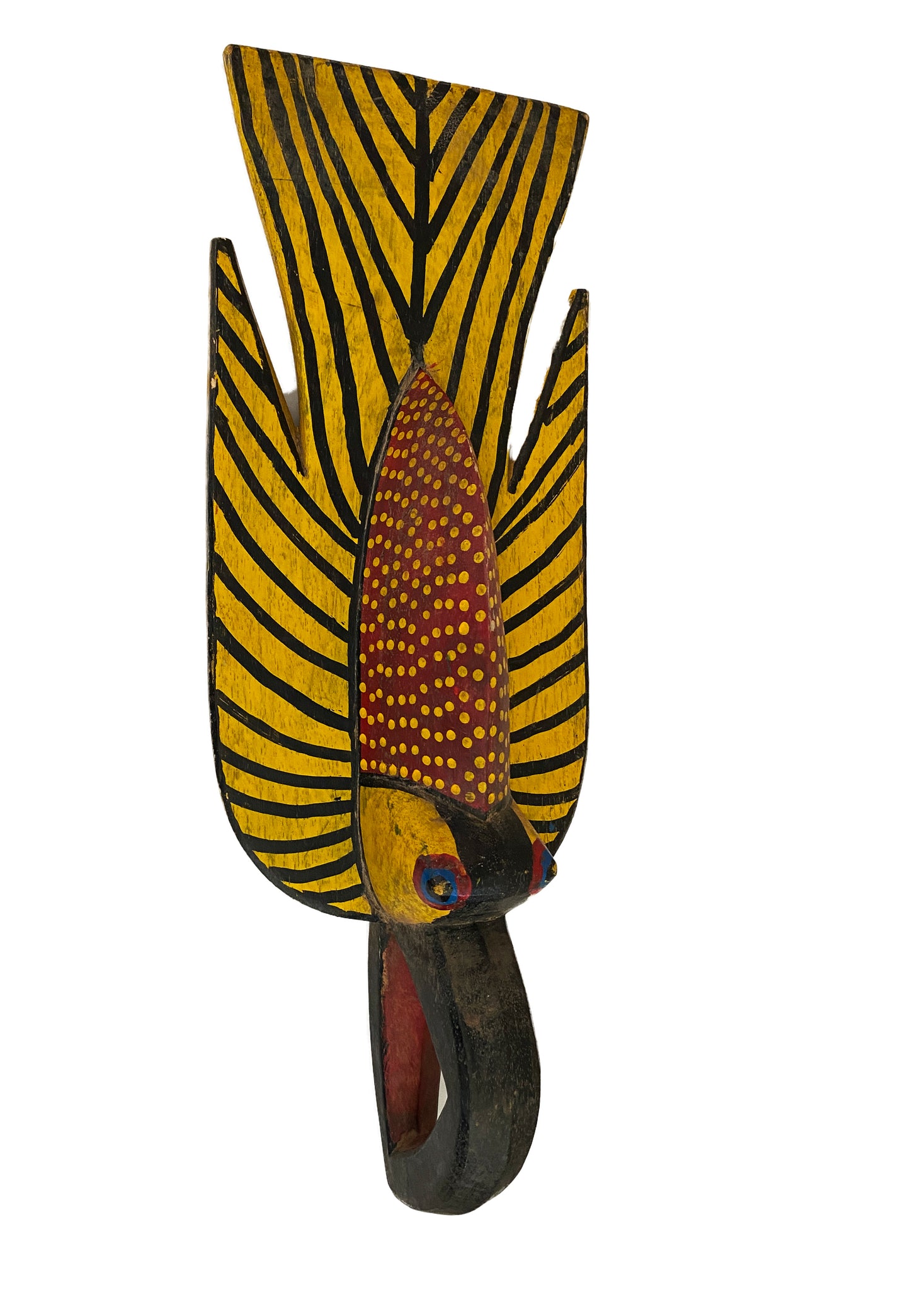 #3650 African Colorful Fish Mask Bozo Bamana 24" H.