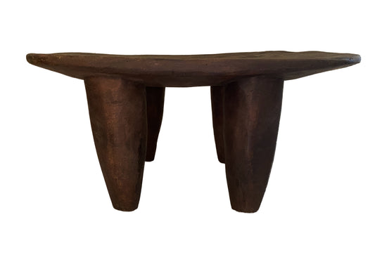 #3677 African Old Cute Senufo Wood Milk Stool I . Coast 8" H 17.25" W