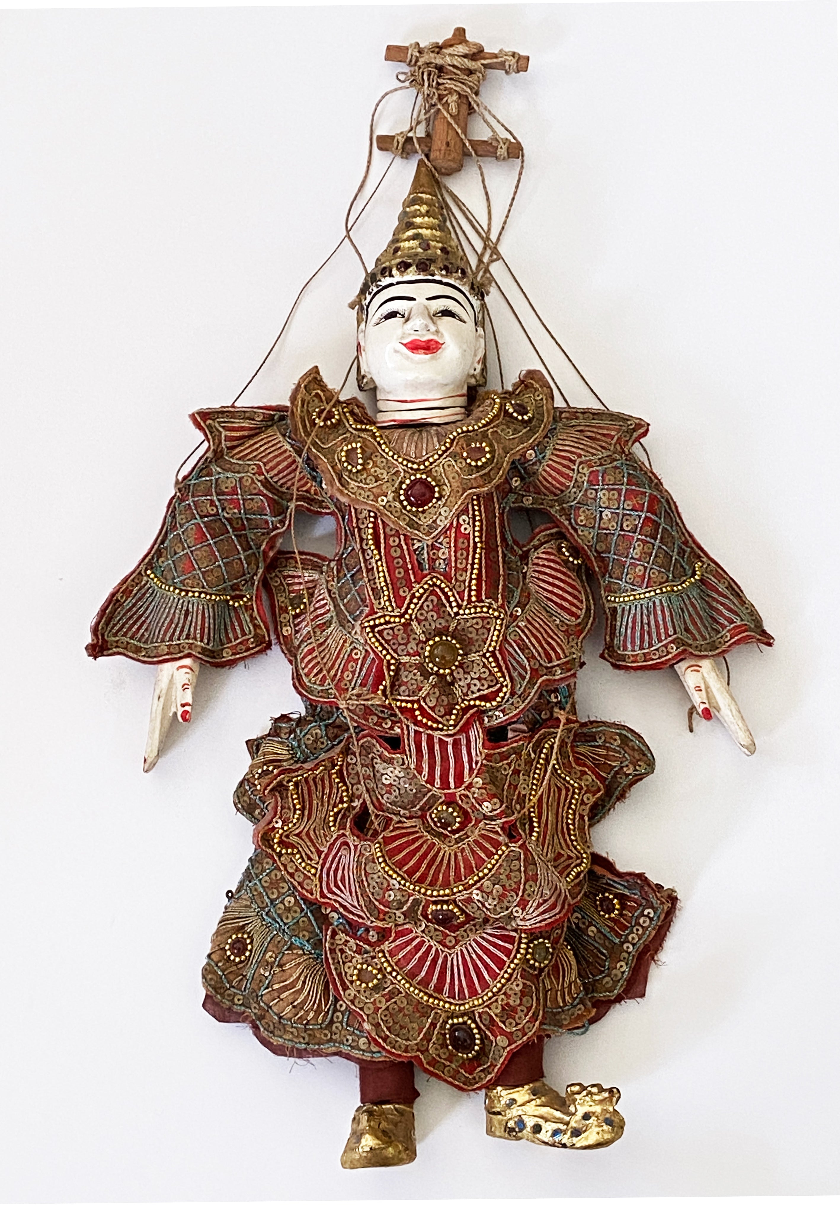 1804 Ornate Burmese Asian Opera Puppet Marionette 18.5