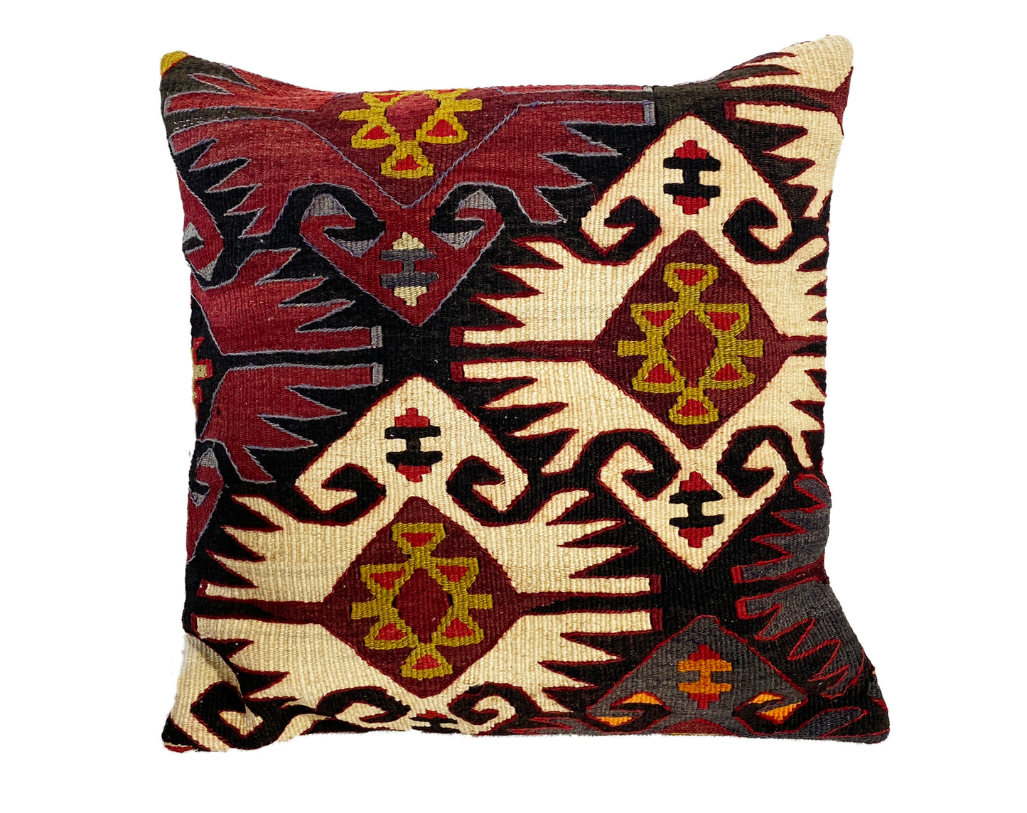 #4176 Superb Old  Tribal Konya Kilim Pillow Cover 16 by 16"