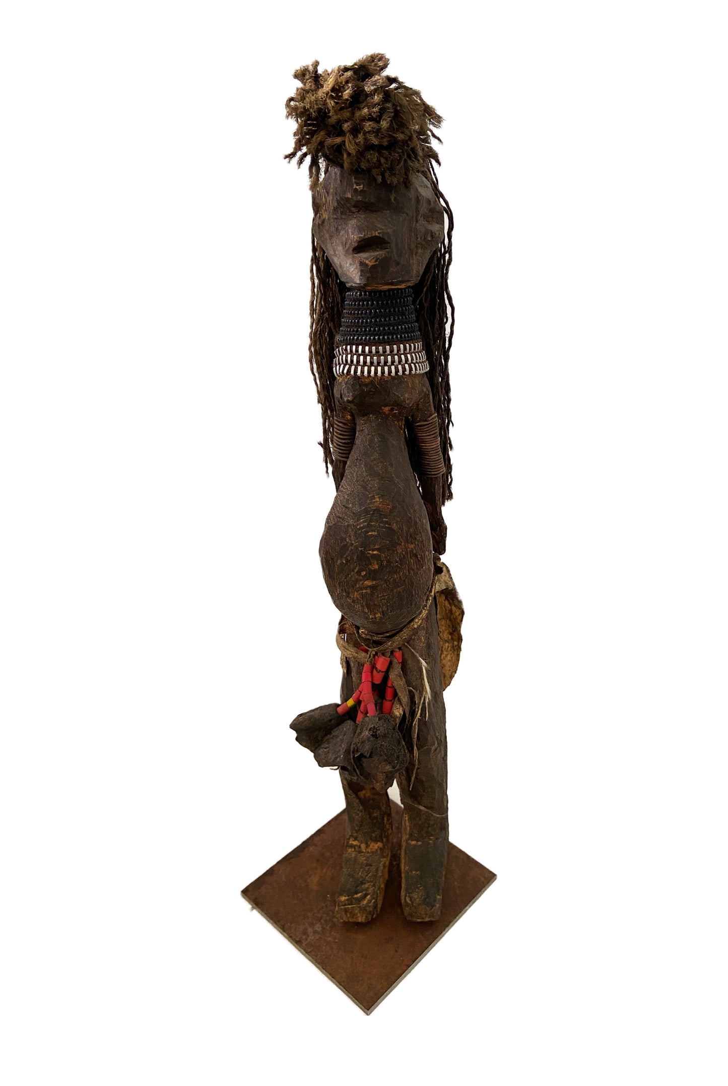 #3083 Old African Fetish female Figure Statue Congo 14" H