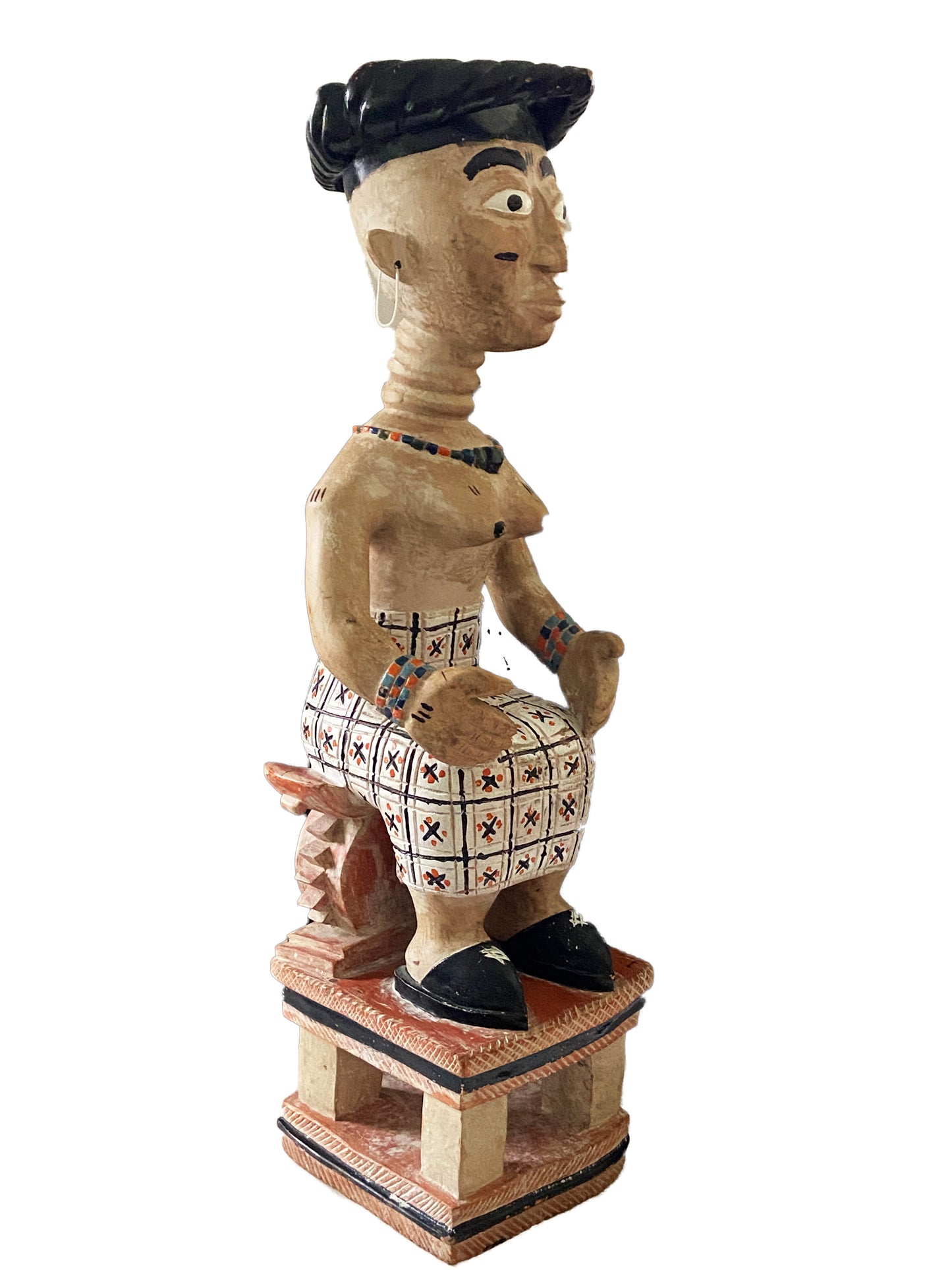#2243 Superb Museum quality Old / Rare Female Figure Ashanti Ghana 28" H