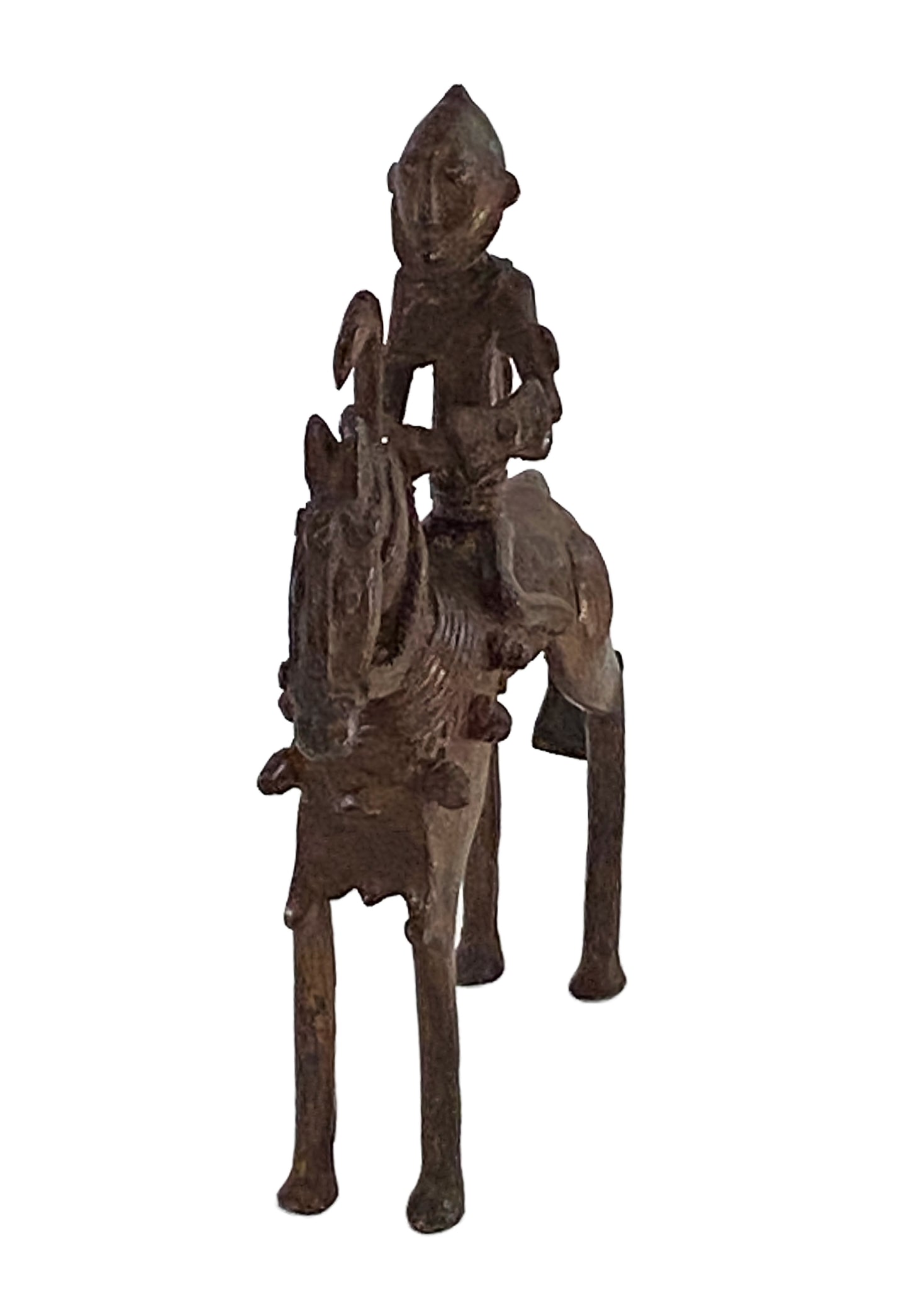 # 3804  Superb African Dogon Bronze Horseman 8.5" H