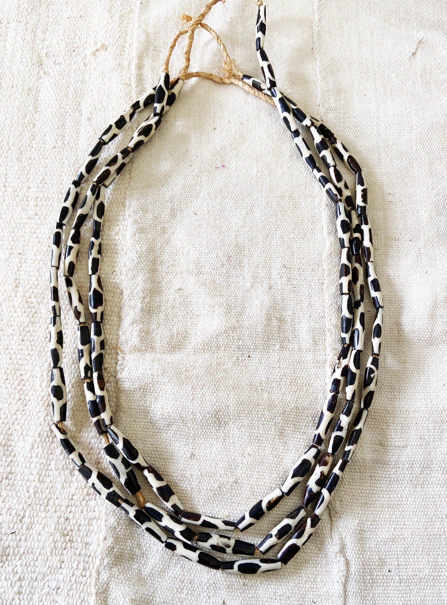 #1852 Set/3 African Bone Trading Beads 30" L