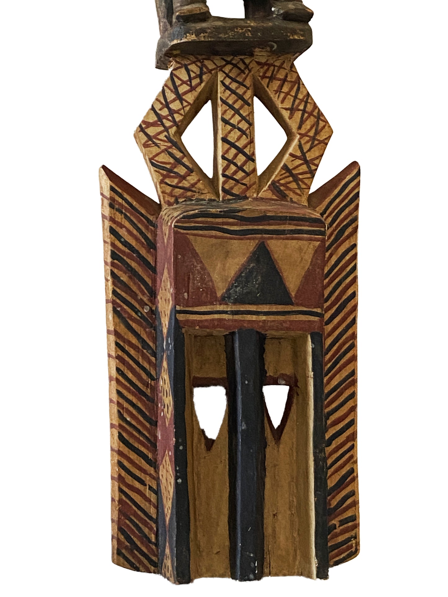 #3351 Old Dogon Satimbe Mask W/ Figure Mali 38.5" H