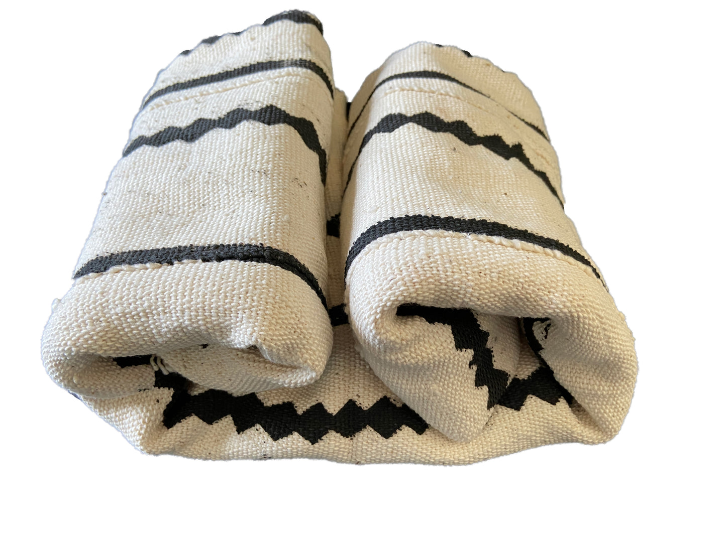 Lg Black & White Mud Cloth Textile Mali 39.5" by 67" #3394