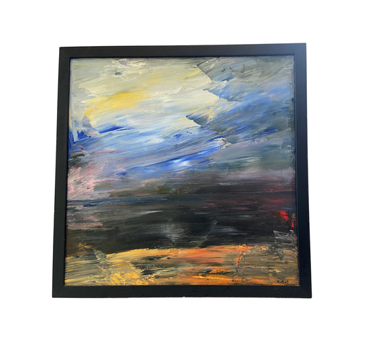 #2185 Abstract Acrylic on Canvas Framed / Signed Yjr